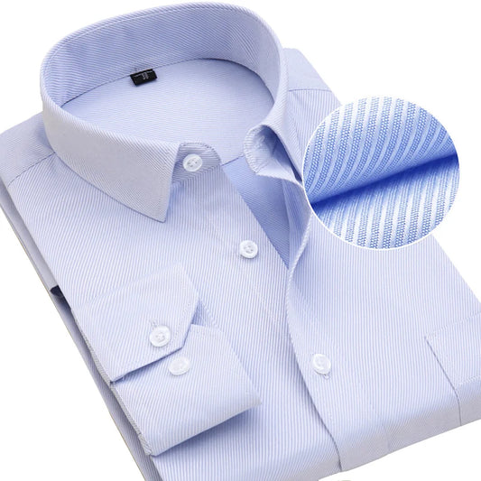 Men's Top Quality Dress Shirts Long Sleeve Slim Fit