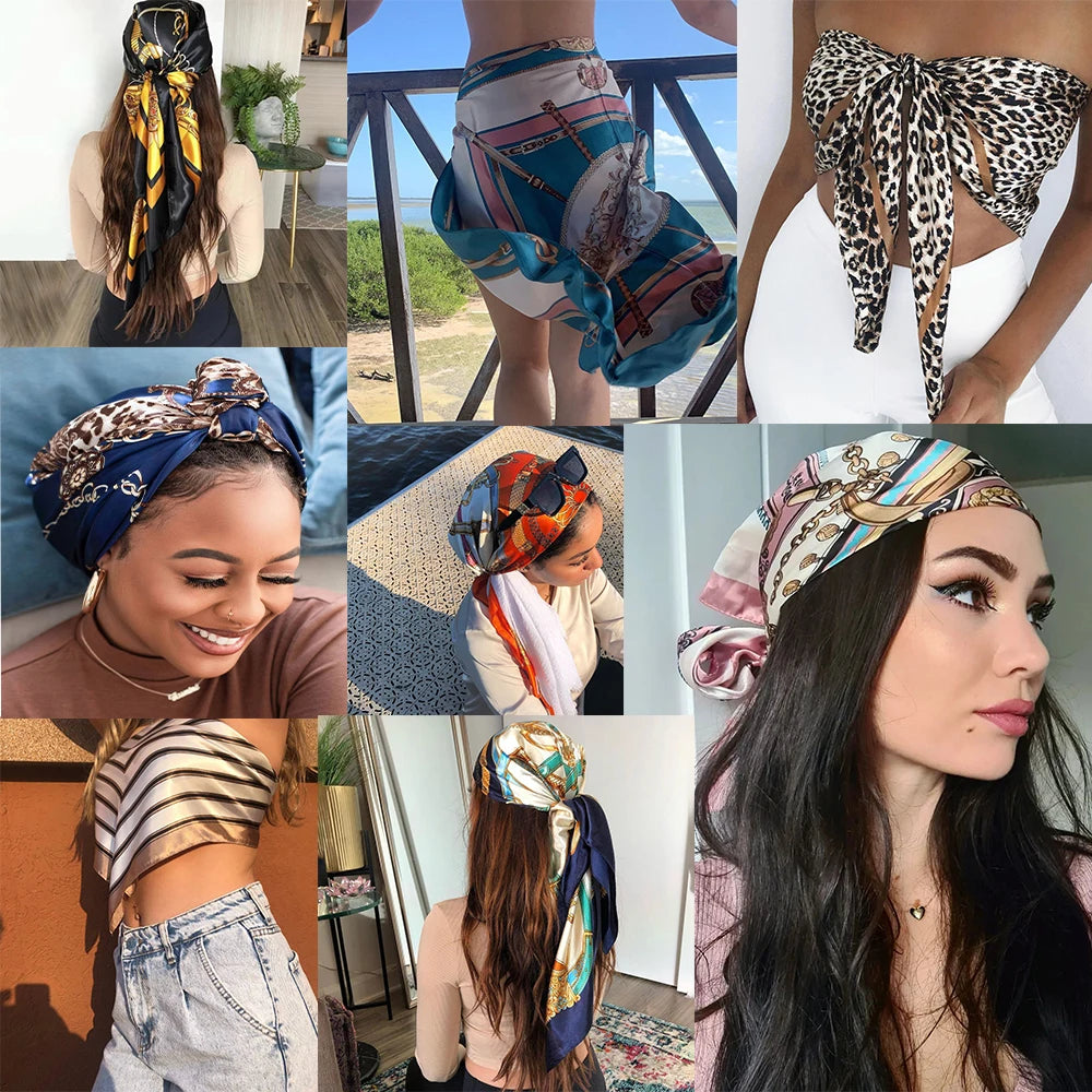 Silk Hair Scarf Women